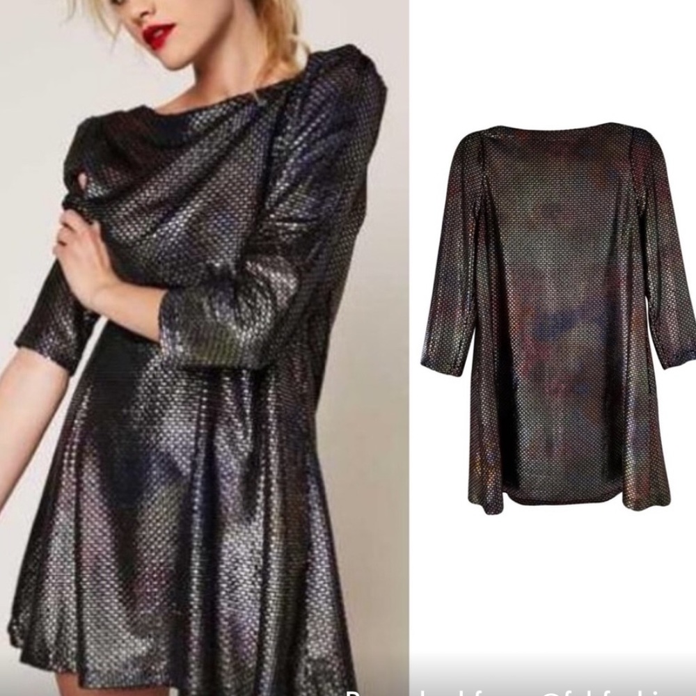 Free People Diamonds Are Forever Metallic Dress. S
